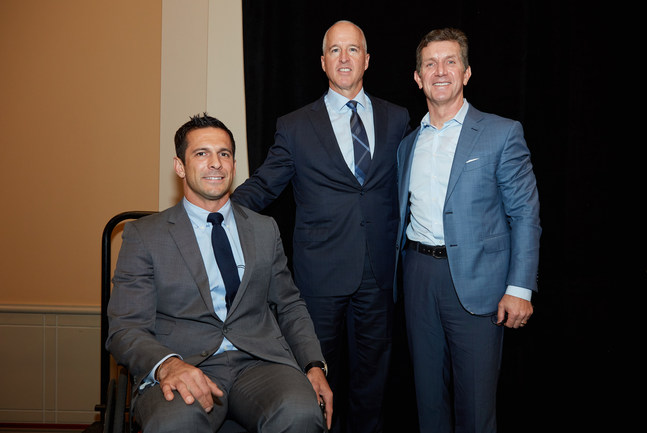 Portrait of Abiomed CEO, Mike Minogue, and two veterans